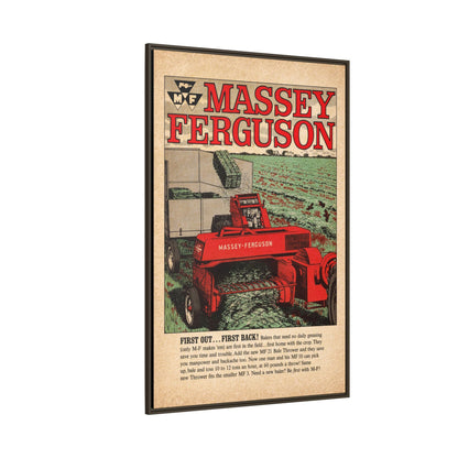 Massey Ferguson Tractor Poster Matte Canvas Framed | Vintage Farm Machinery Print