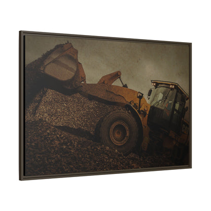 960 Wheel Loader Action| Framed Wall Art on Stretched Canvas