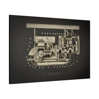 Vintage Crawler Cutaway with Canopy | Stretched Canvas (Unframed)