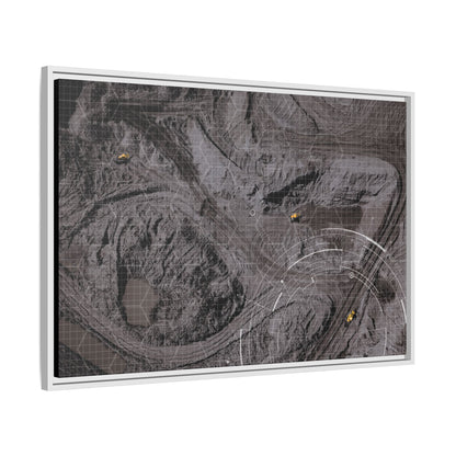 Drone Mining Construction Site - Photo Art Framed on Stretched Canvas