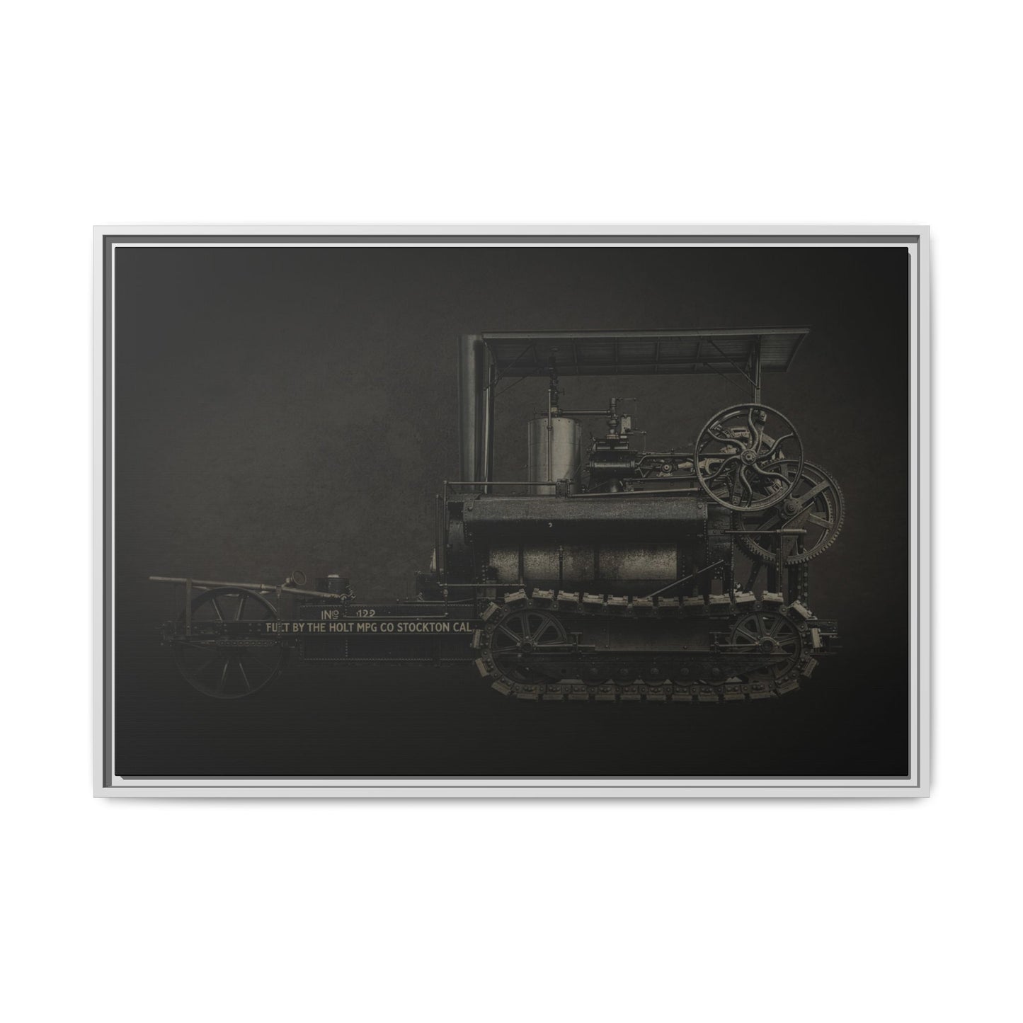 Vintage Holt Crawler Photo Wall Art on Canvas | Industrial Artwork