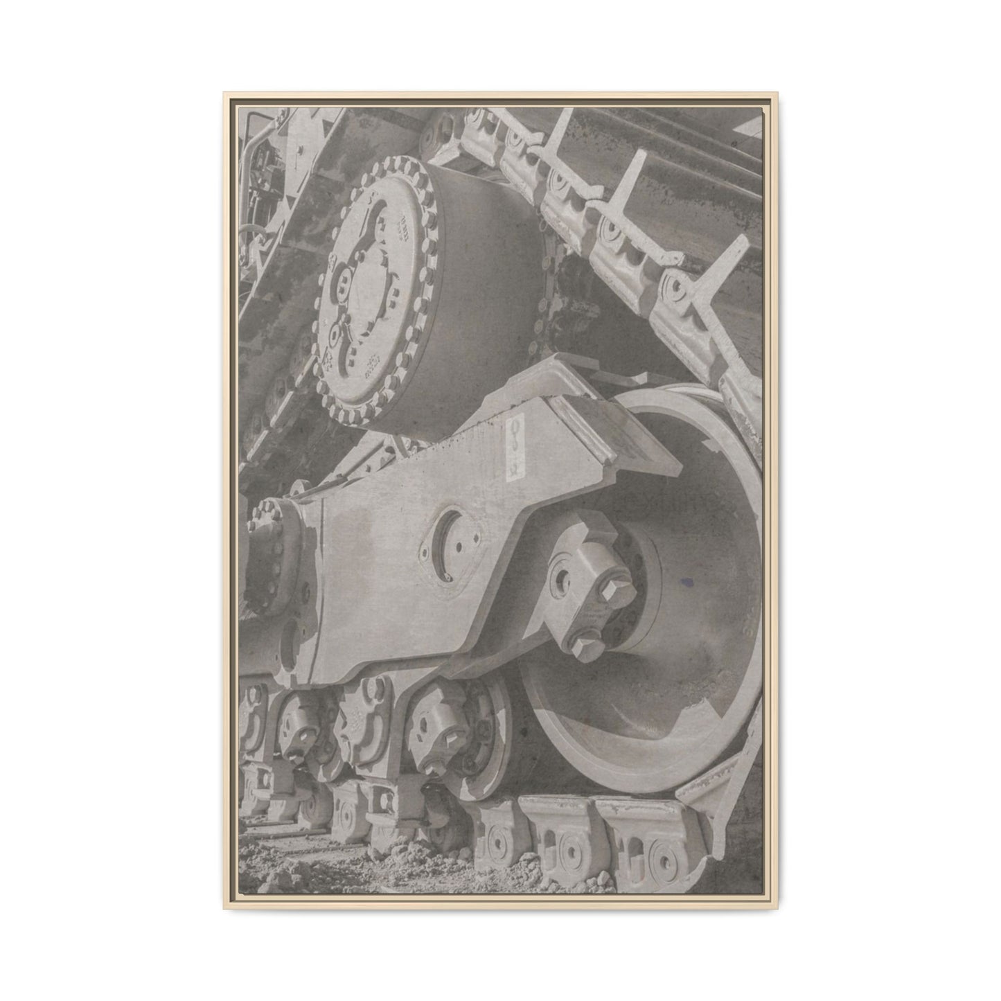 Epic D8 Dozer Triptych | Light Gray | Center Panel | Jondo | Matte Canvas Print (Framed)