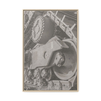 Epic D8 Dozer Triptych | Light Gray | Center Panel | Jondo | Matte Canvas Print (Framed)