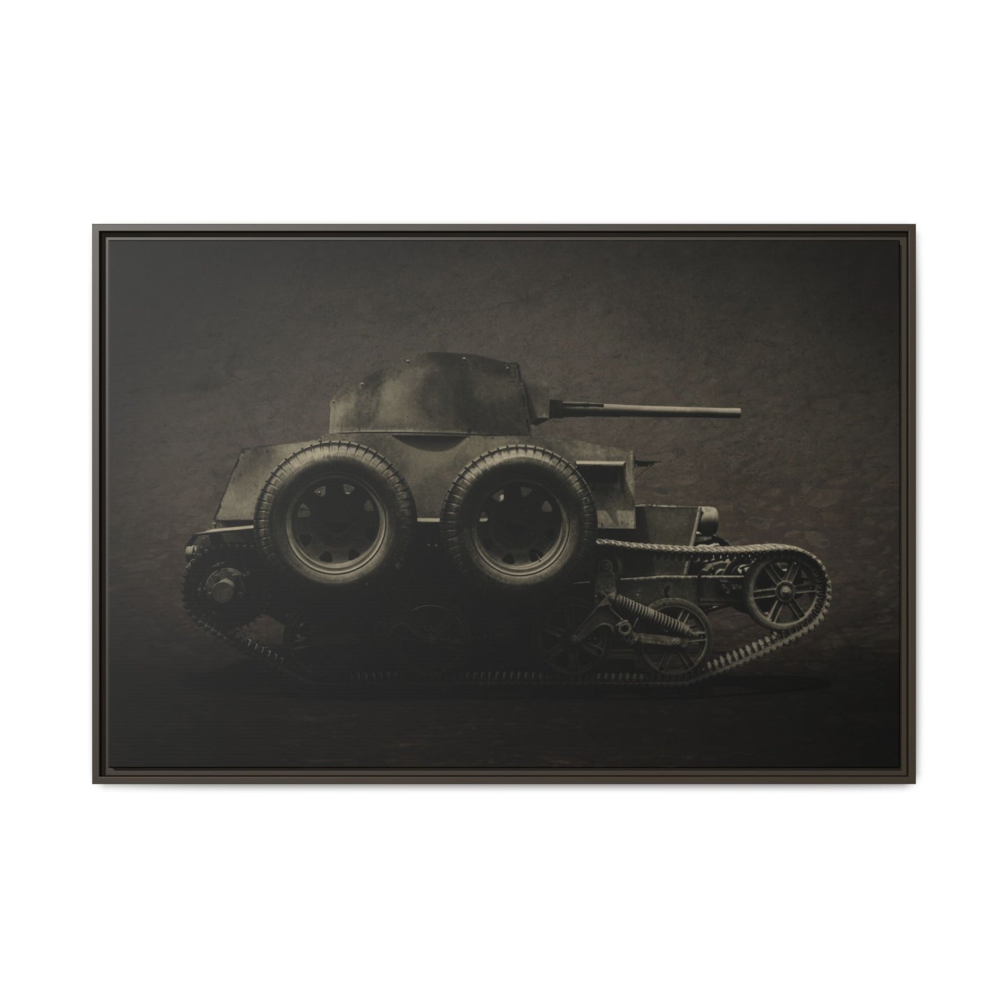 Vintage WWII  Schofield Tank Photo Art on Framed Canvas