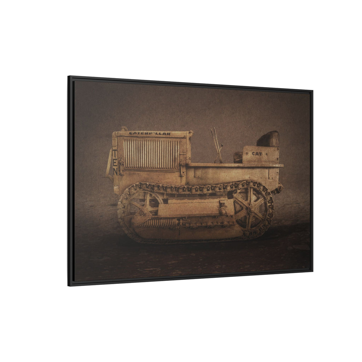 Vintage CAT 10 'TEN' Crawler | Framed Wall Art on Stretched Canvas