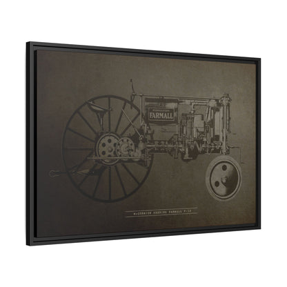 Vintage Farmall F-12 Mechanical Drawing | Framed Wall Art on Canvas