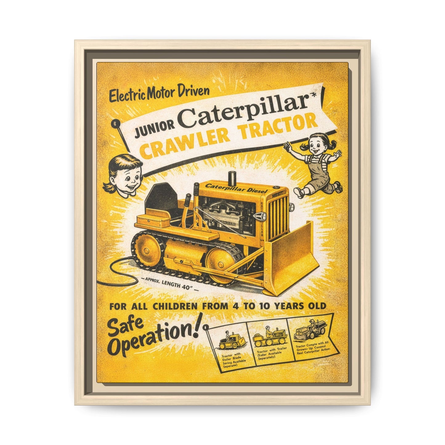 Junior Crawler Vintage Advertisement Art | Framed Wall Art on Canvas