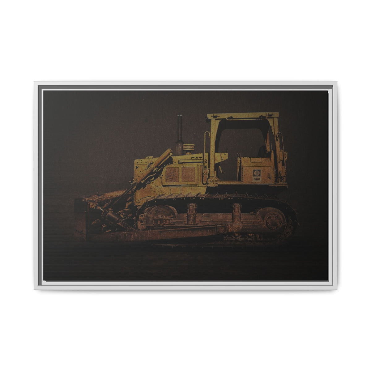 Classic D6D Dozer | Framed Wall Art on Stretched Canvas