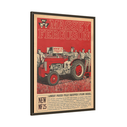 Massey 25 Demonstration Day Vintage Dealer Sign, Framed Wall Art on Canvas