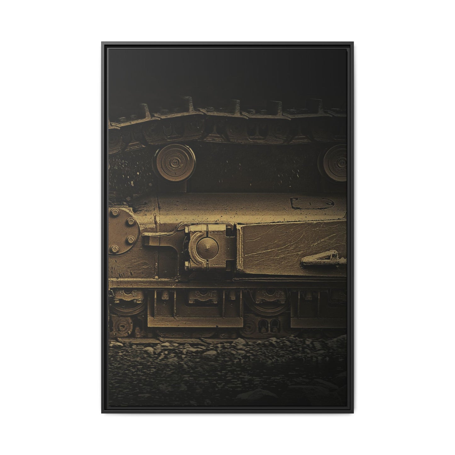 Epic Dozer Track Triptych Left | Matte Canvas Print (Framed)