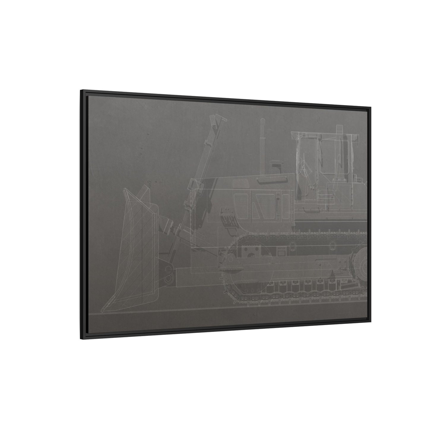 D2 Dozer Side View Technical Drawing | Framed Photo Wall Art on Canvas