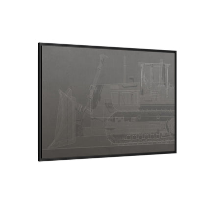 D2 Dozer Side View Technical Drawing | Framed Photo Wall Art on Canvas