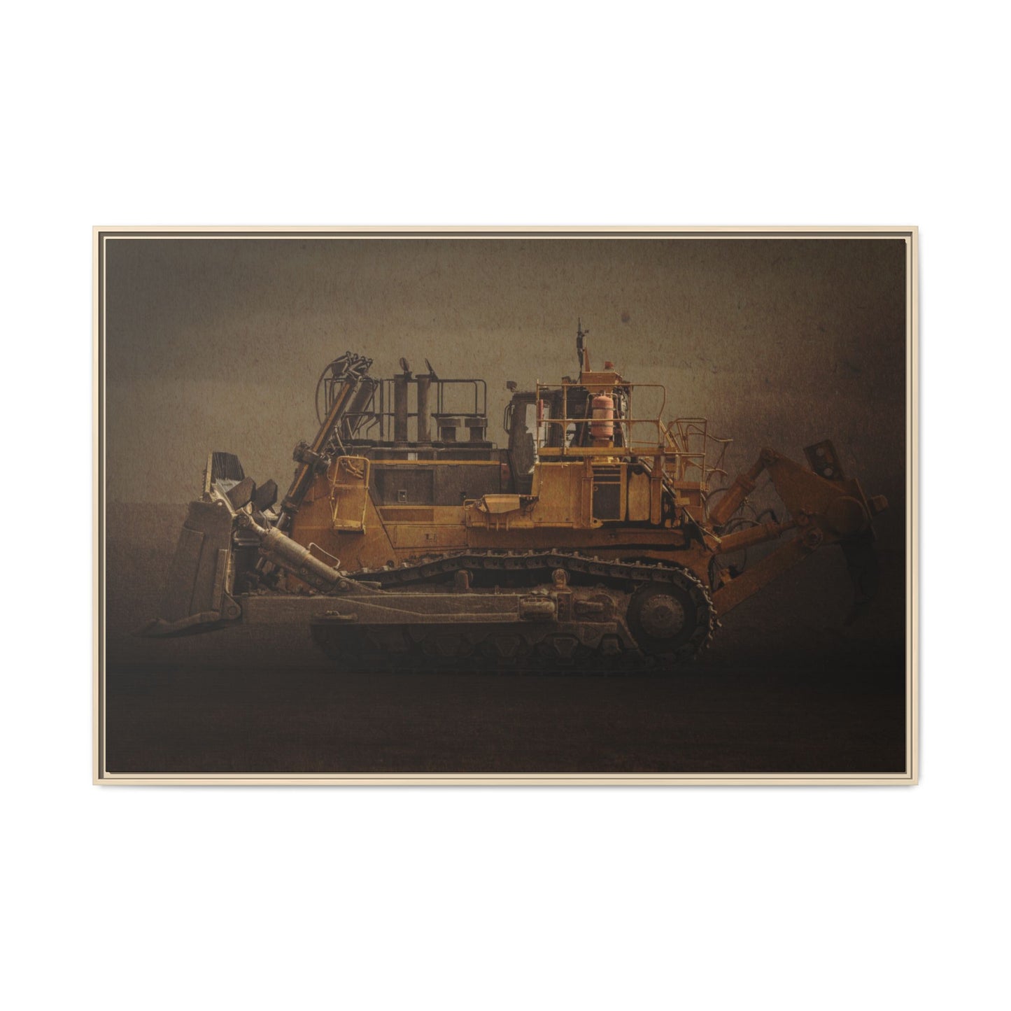 Big Komatsu Dozer | Framed Wall Art on Stretched Canvas