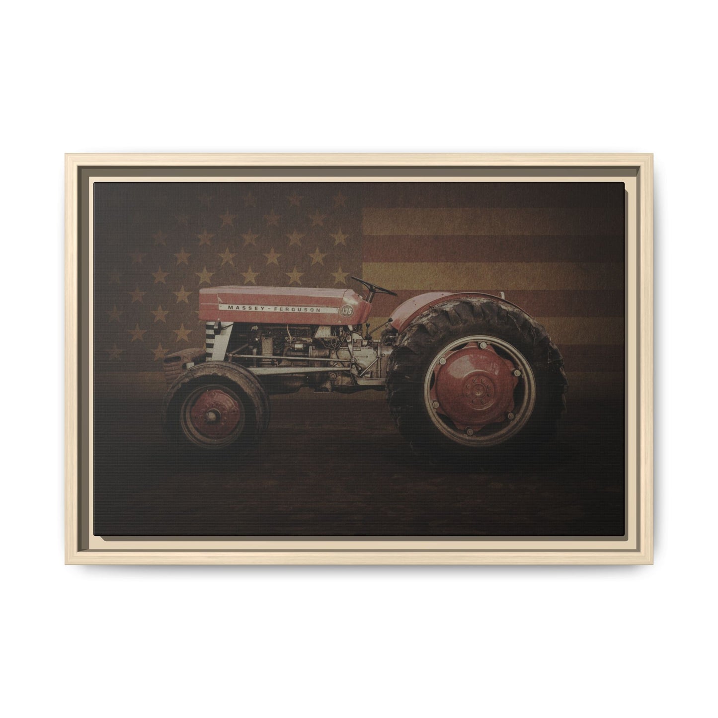Patriotic Massey 135 | Framed Wall Art on Stretched Canvas