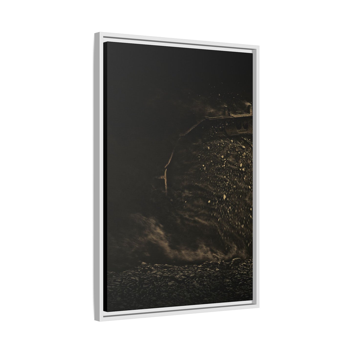 Epic Dozer Track Triptych Left | Matte Canvas Print (Framed)