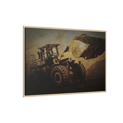 960K Dramatic Loader Action | Framed Wall Art on Stretched Canvas