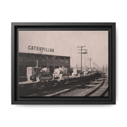 Vintage Crawler Track Assembly Line | Framed Photo Art on Matte Canvas