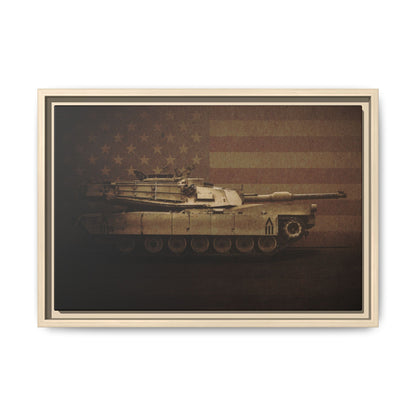Patriotic Abrams M1 Tank | Framed Wall Art on Stretched Canvas