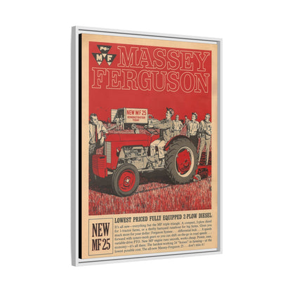 Massey 25 Demonstration Day Vintage Dealer Sign, Framed Wall Art on Canvas