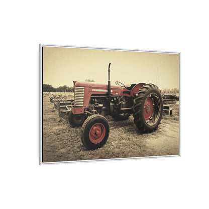 Vintage Massey MF 35 Workhorse in Field - Framed Wall Art Canvas