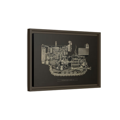 Vintage D4Tractor Crawler Cutaway Drawing | Framed Wall Art on Canvas