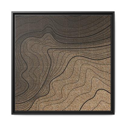 Topographic Lines Abstract Wall Art on Framed Canvas