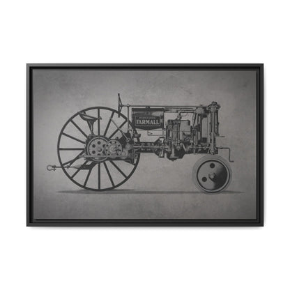 Vintage Farmall F-12 Mechanical Drawing | Light | Framed Wall Art on Canvas