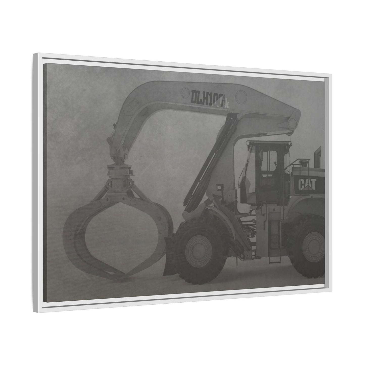 Wheel Loader with Grapple Side View | Framed Photo Wall Art on Canvas