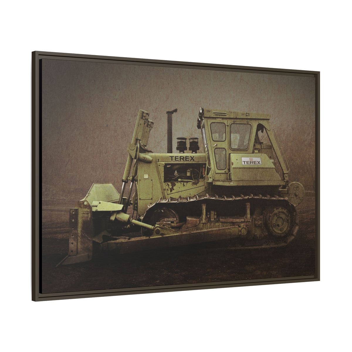 Classic Terex Dozer | Framed Wall Art on Stretched Canvas