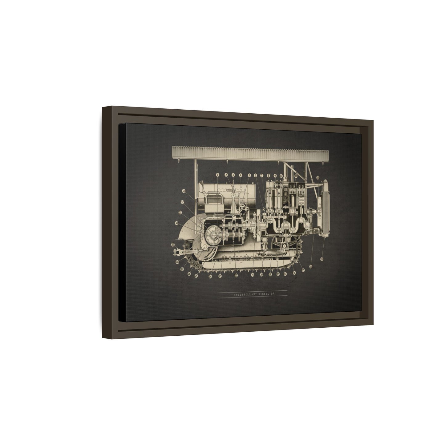 Vintage D7 Crawler Cutaway | Framed Wall Art on Matte Canvas