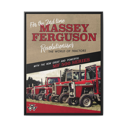 Massey Ferguson MF500 Revolution Vintage Advertisement  Framed Wall Art on Canvas | Vintage Farm Sign