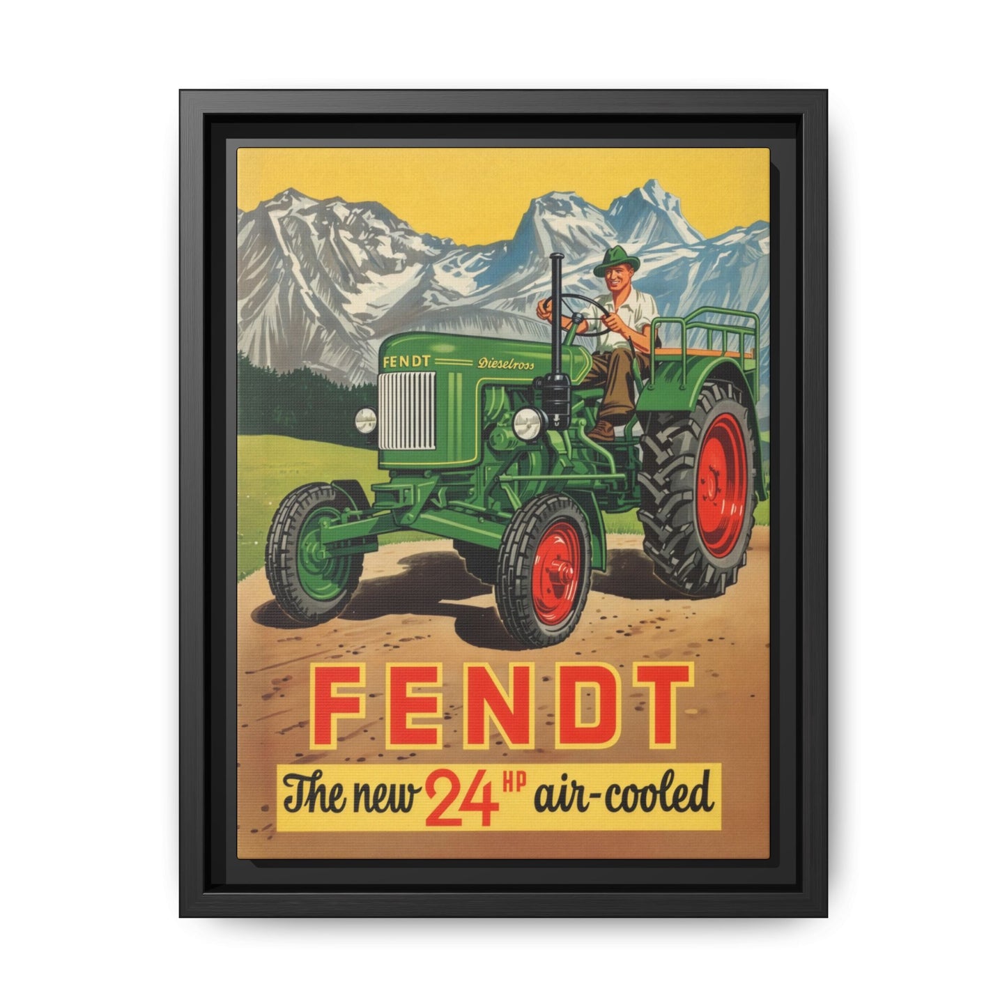 Vintage Fendt Air Cooled 24 Advertisement- Vintage Wall Art on Framed Canvas