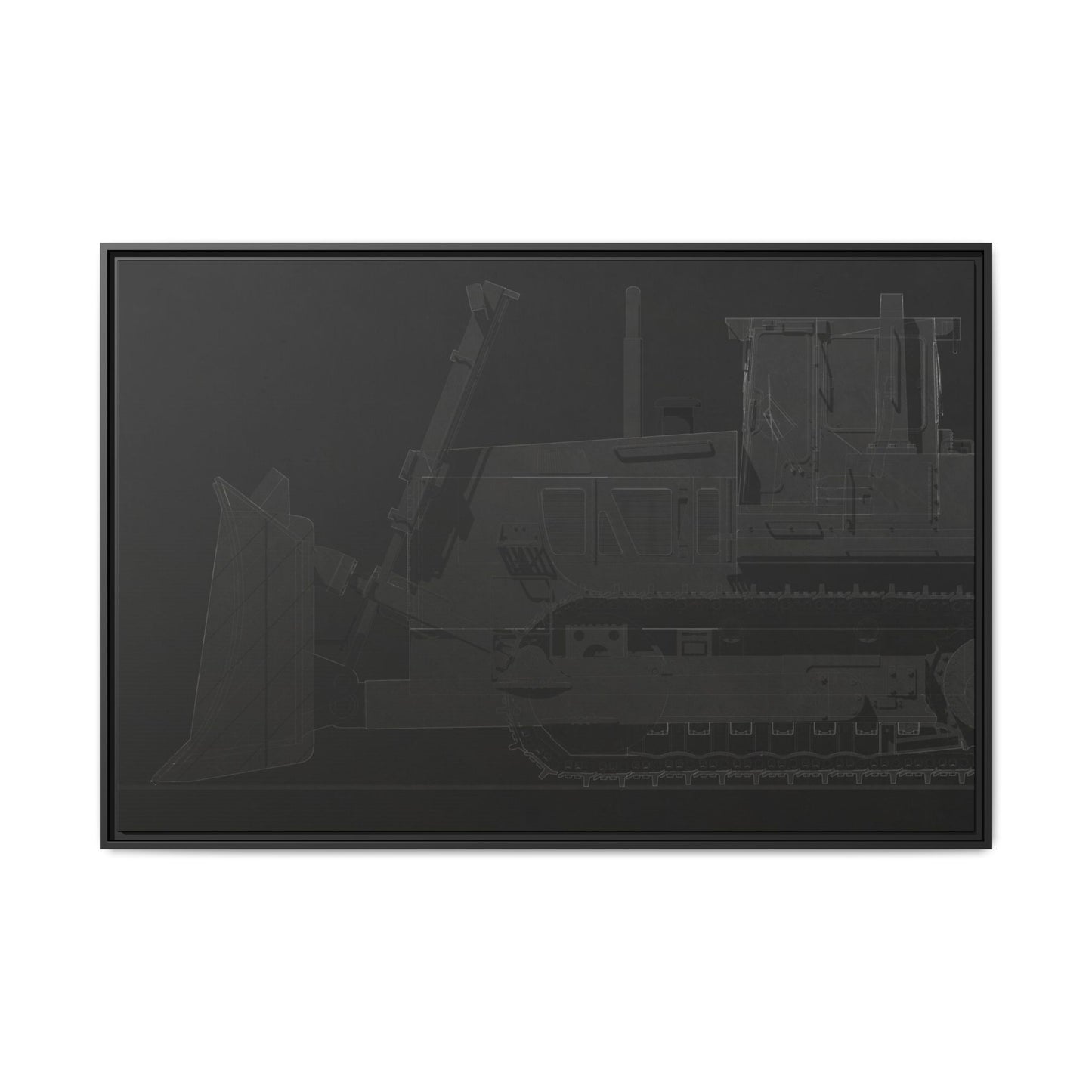 D2 Dozer Side View Technical Drawing | Framed Photo Wall Art on Canvas