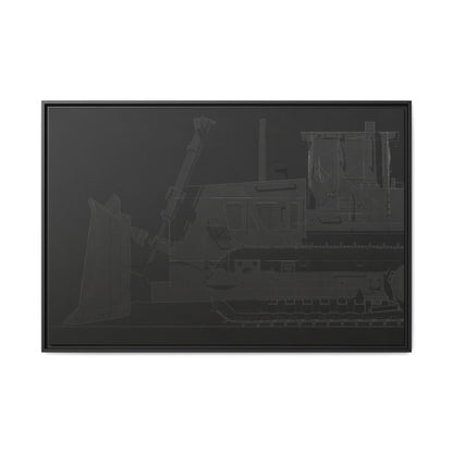 D2 Dozer Side View Technical Drawing | Framed Photo Wall Art on Canvas