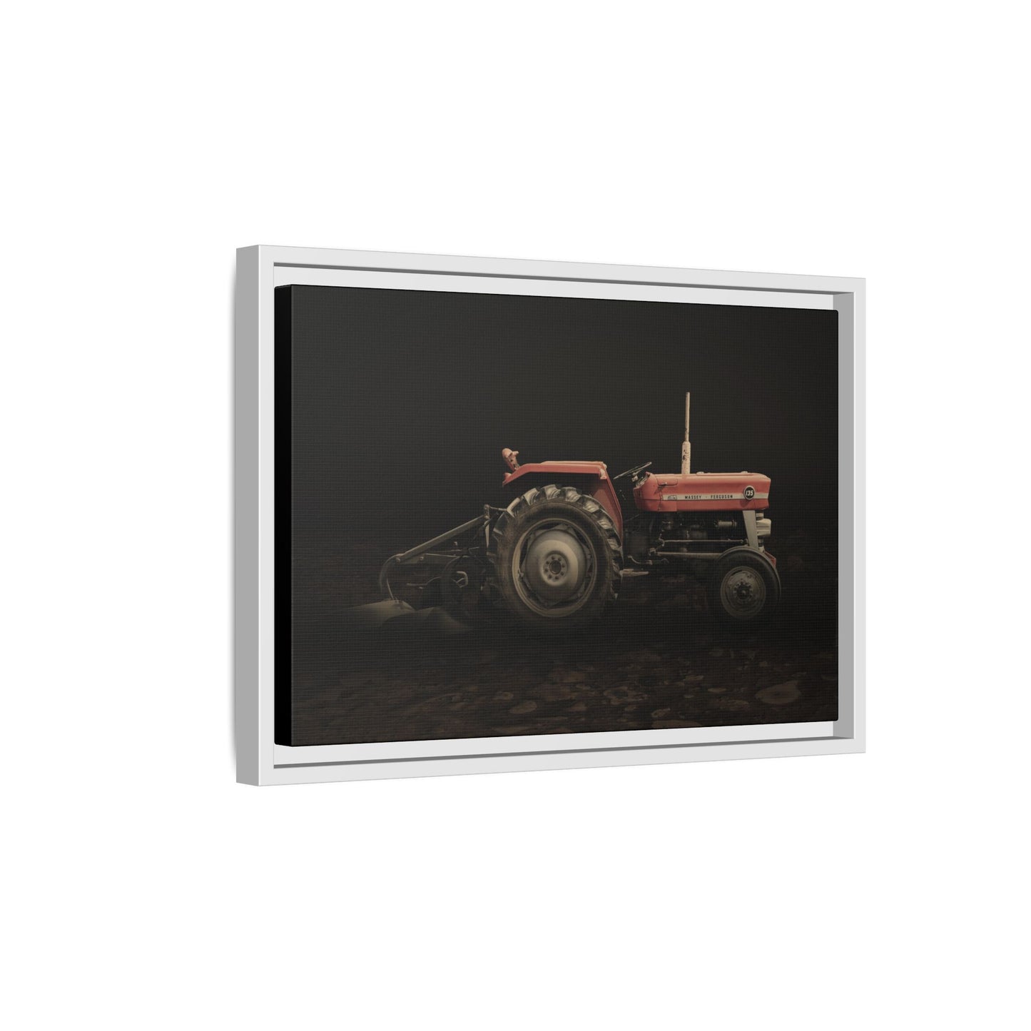 Vintage Massey 135 with Plow Photo Wall Art on Canvas