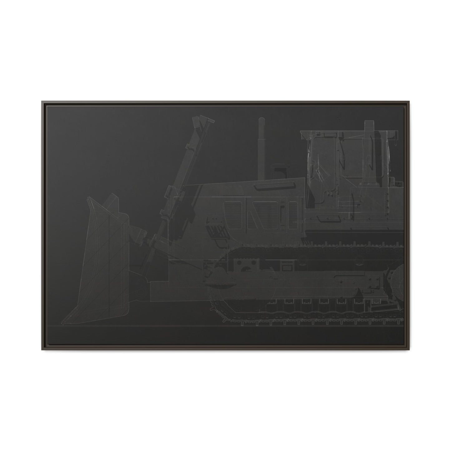D2 Dozer Side View Technical Drawing | Framed Photo Wall Art on Canvas
