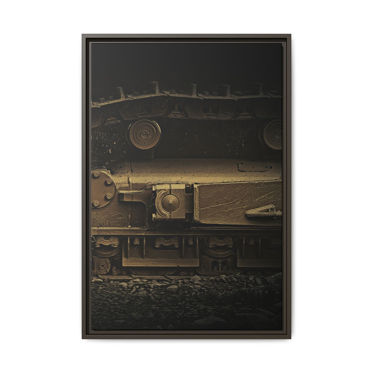 Epic Dozer Track Triptych Left | Matte Canvas Print (Framed)