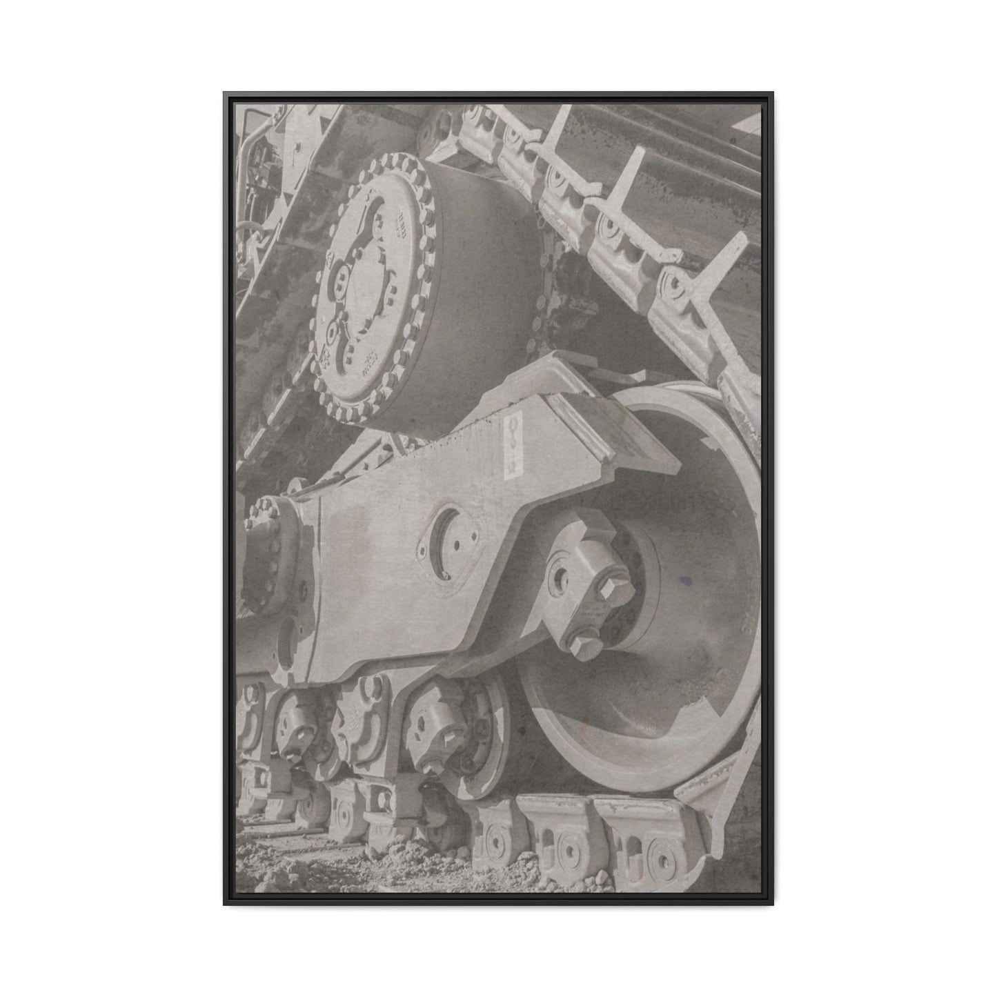 Epic D8 Dozer Triptych | Light Gray | Center Panel | Jondo | Matte Canvas Print (Framed)