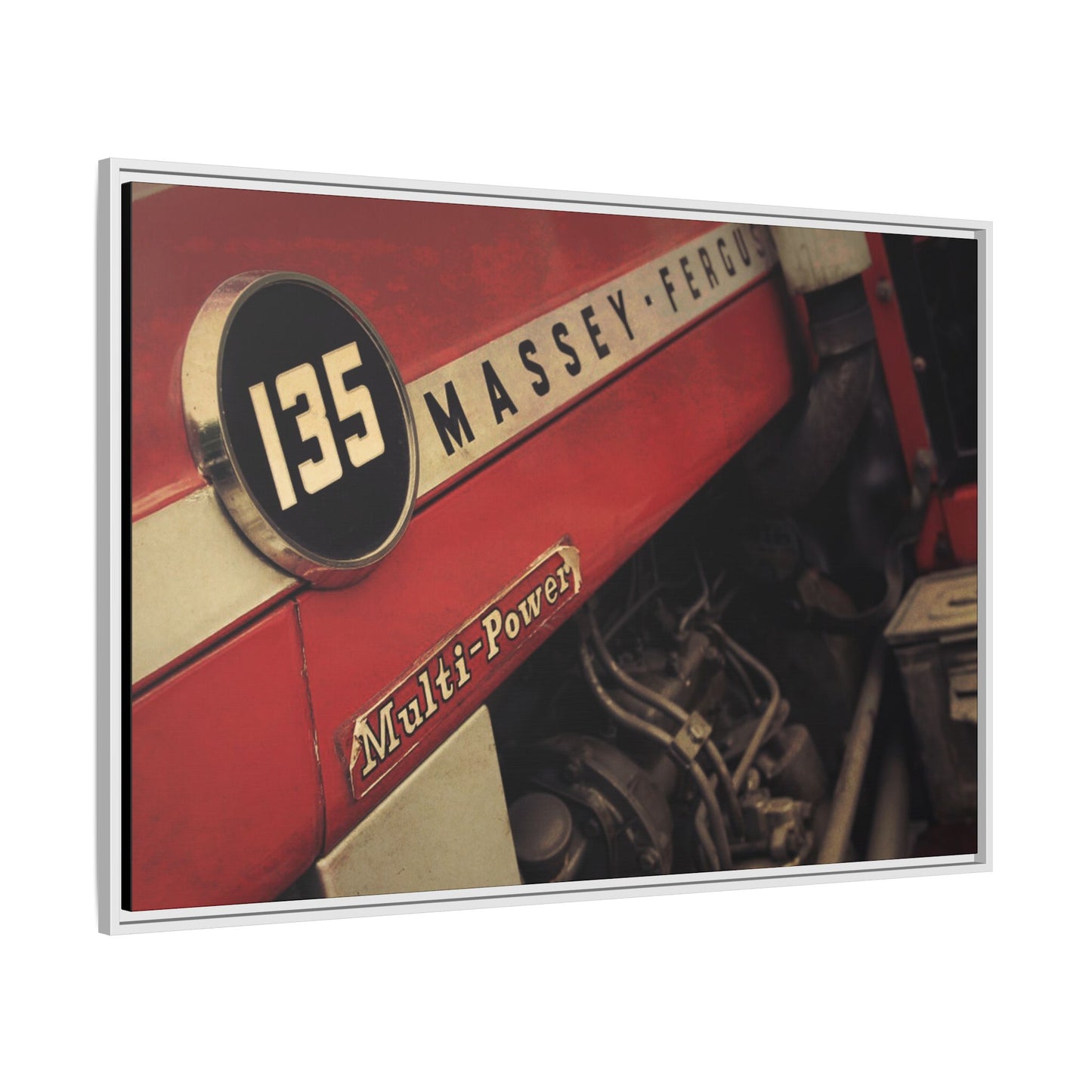Vintage Massey 135 Close Up | Framed Wall Art on Stretched Canvas