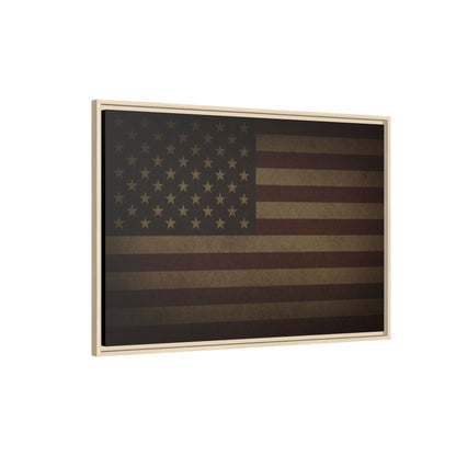 Dark Mood American Flag | Framed Wall Art on Canvas