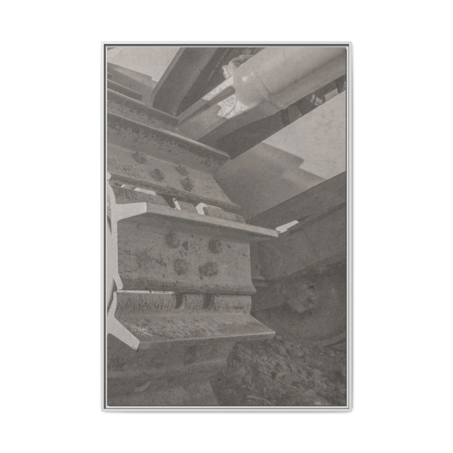 Epic D8 Dozer Triptych | Light Gray | Right  Panel | Jondo | Matte Canvas Print (Framed)