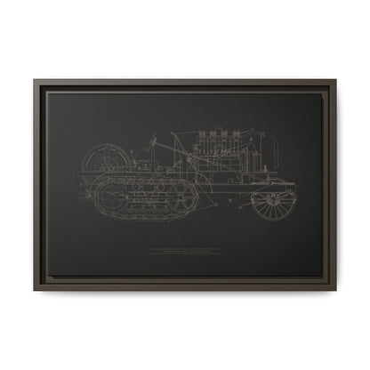 Vintage HOLT Tractor Patent Drawing Industrial Artwork | Framed Wall Art on Stretched Canvas