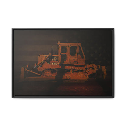 Patriotic D8H Classic Dozer | Framed Wall Art on Stretched Canvas