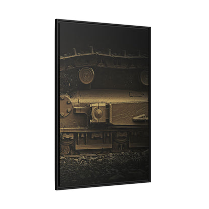 Epic Dozer Track Triptych Left | Matte Canvas Print (Framed)