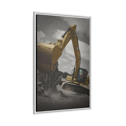 CAT 320 Excavator | Framed Wall Art on Stretched Canvas
