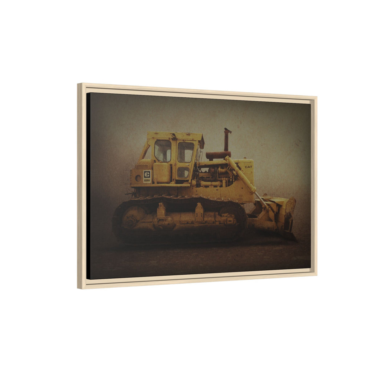 Classic D9H Dozer Photo Wall Art on Framed Canvas | Industrial Artwork