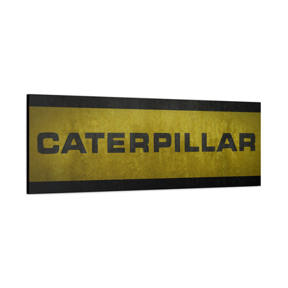 Caterpillar Distressed Text | Stretched Canvas (Unframed)