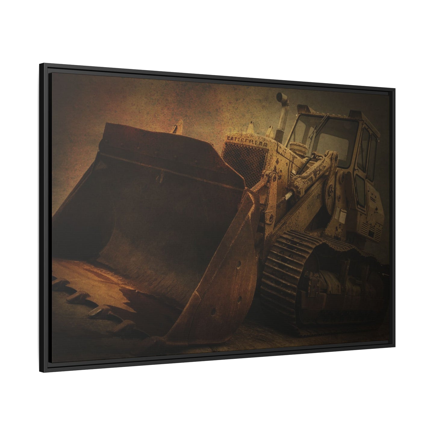 Classic 977K Dozer Action | Gold |  Framed Wall art on Stretched Canvas