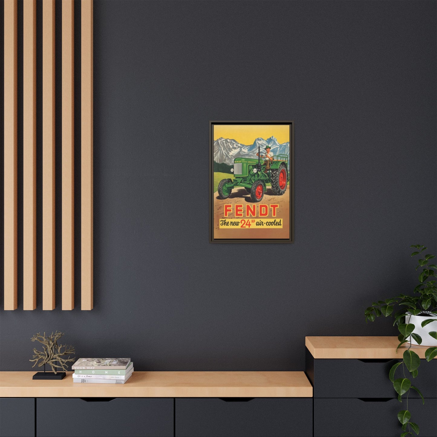 Vintage Fendt Air Cooled 24 Advertisement- Vintage Wall Art on Framed Canvas