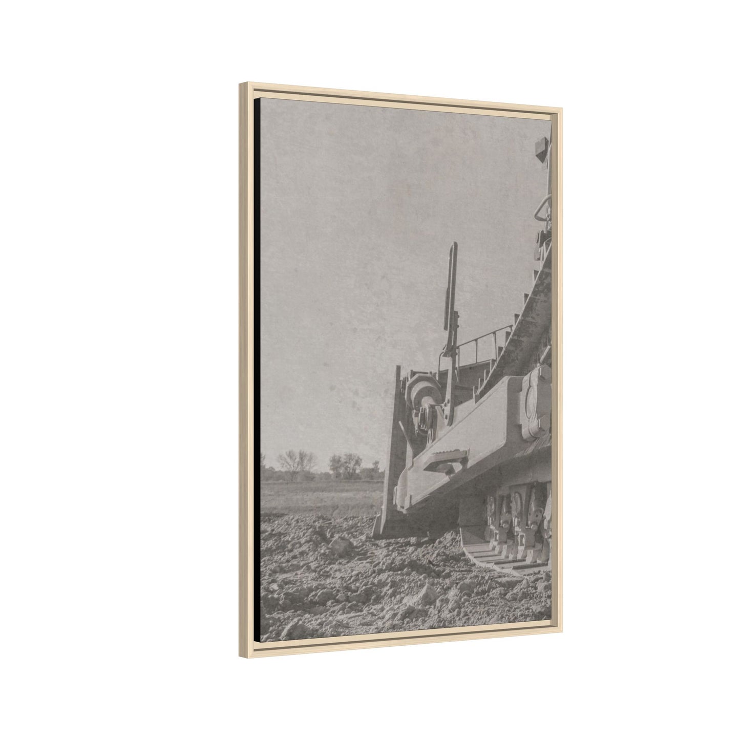 Epic D8 Dozer Triptych | Light Gray | Left Panel | Jondo | Matte Canvas Print (Framed)